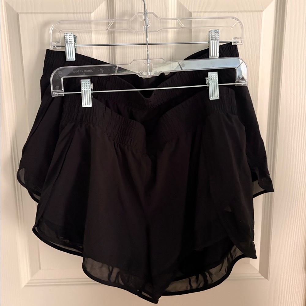 2 Althelta Women's Black Mesh Running Shorts 4inch
